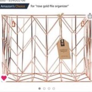 Rose Gold Home Office Filing & Organization Set Up w/ bonus 2 wall triangle pots